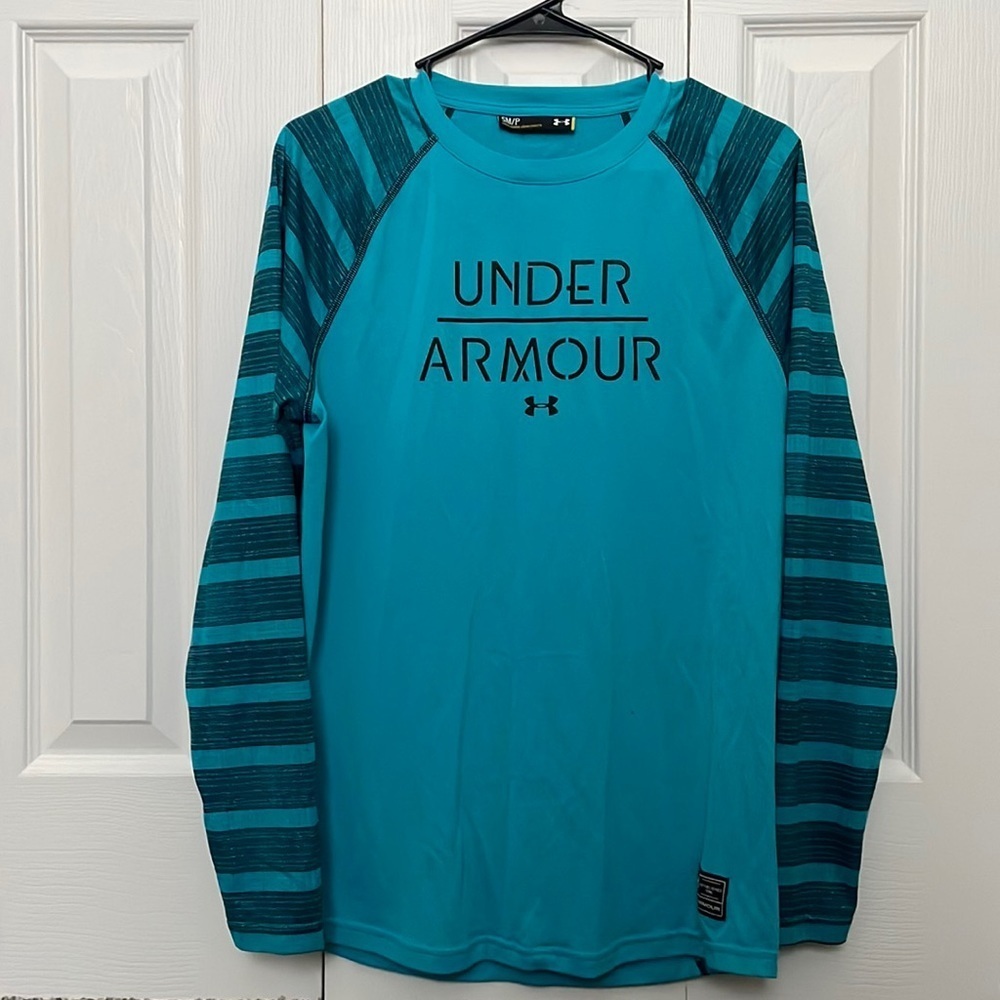 Under Armour Long Sleeve Shirt Tee Sz M Loose Fit Blue